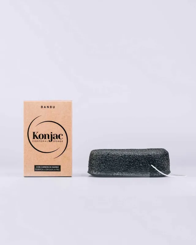 banbu-konjac-schwamm-k-rper-f-r-fettige-haut-mit-aktivkohle image 1