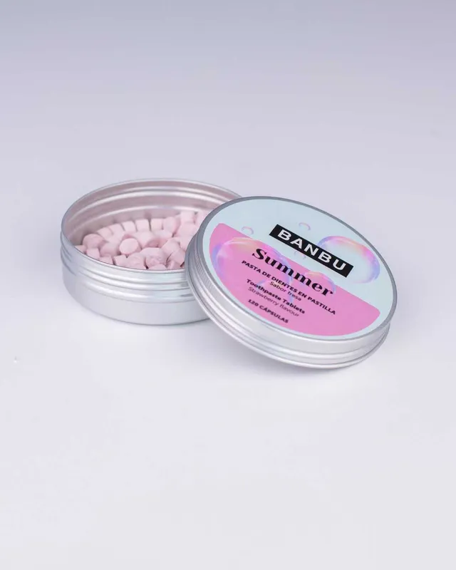 banbu-eco-summer-zahnpasta-tabletten-erdbeere-120-tabs-fluoridfrei image 1