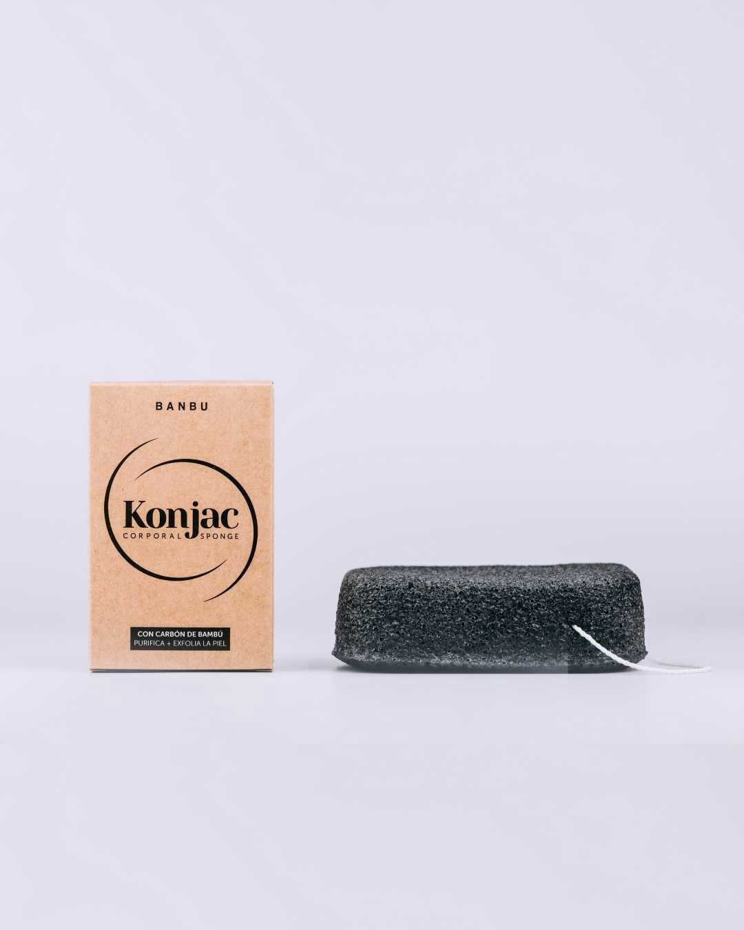 banbu-konjac-schwamm-k-rper-f-r-fettige-haut-mit-aktivkohle image 1